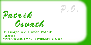 patrik osvath business card