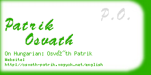 patrik osvath business card